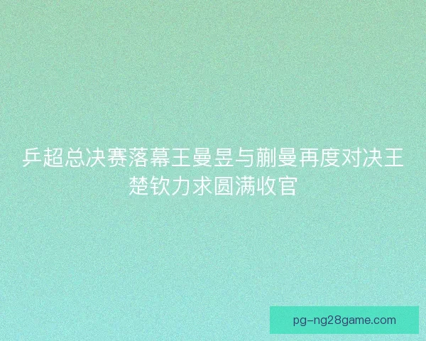 乒超总决赛落幕王曼昱与蒯曼再度对决王楚钦力求圆满收官